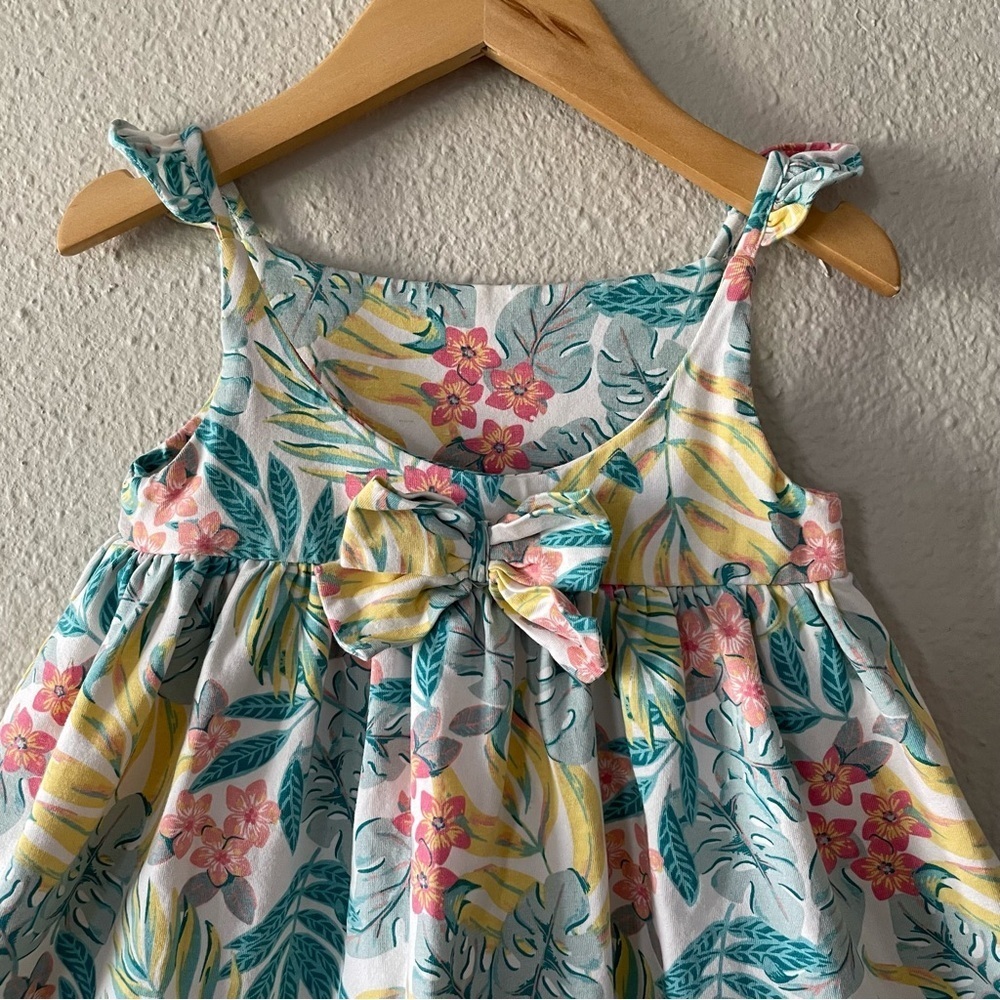 Vibrant Tommy Bahama Sun Dress Girls 4T Tropical Floral Ruffle Sleeve Beach - Picture 3 of 12
